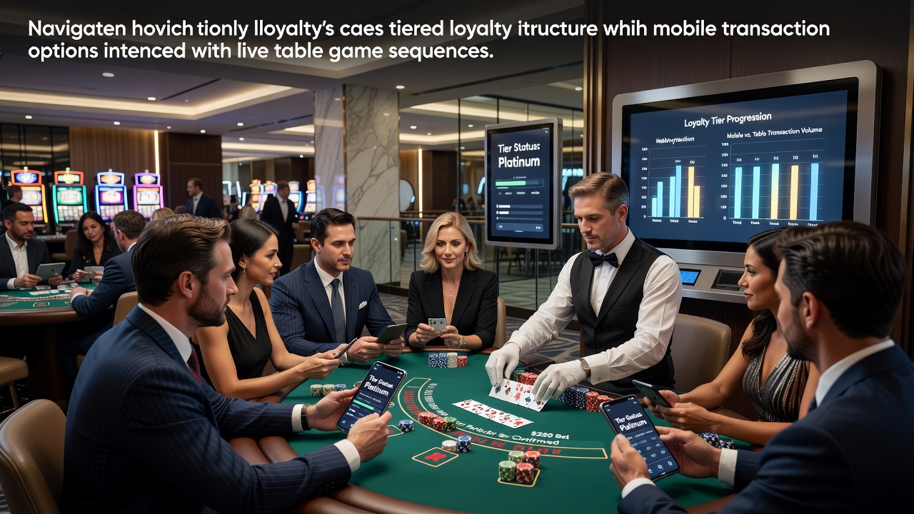 Mobiele casino app met live roulette en loyaliteitsniveaus weergegeven op het scherm