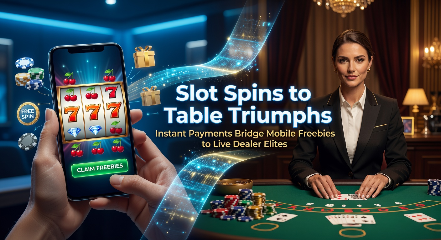 Mobiele speler geniet van slot free spins die overgaan in live dealer blackjack sessies via snelle betalingen