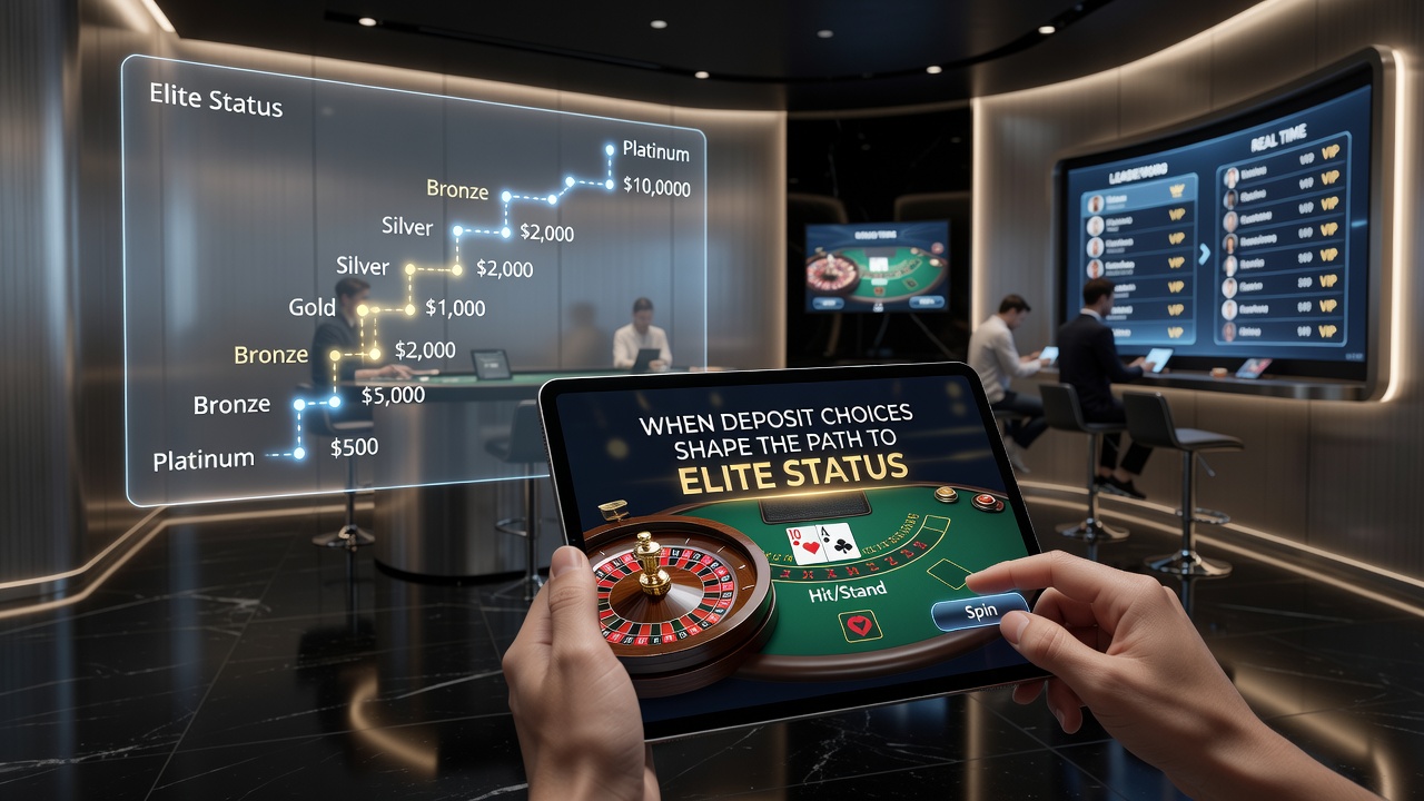 Detailopname van een mobiele blackjack tafel met VIP status indicator en betalingsgeschiedenis op het scherm